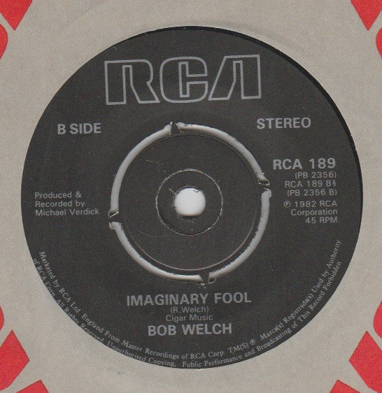 Bob Welch : Two To Do (7", Single)