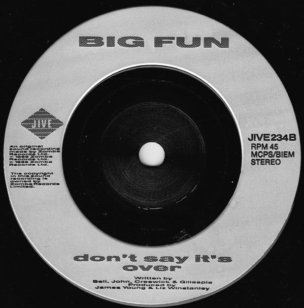 Big Fun : Can't Shake The Feeling (7", Single, Sil)