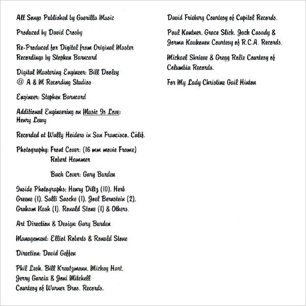 David Crosby : If I Could Only Remember My Name.... (CD, Album, RE)