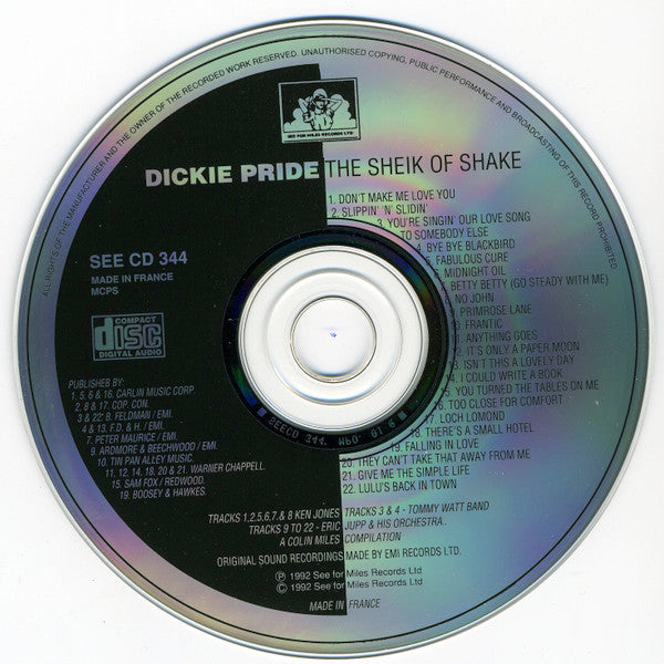 Dickie Pride : The Sheik Of Shake (CD, Comp, Mono)