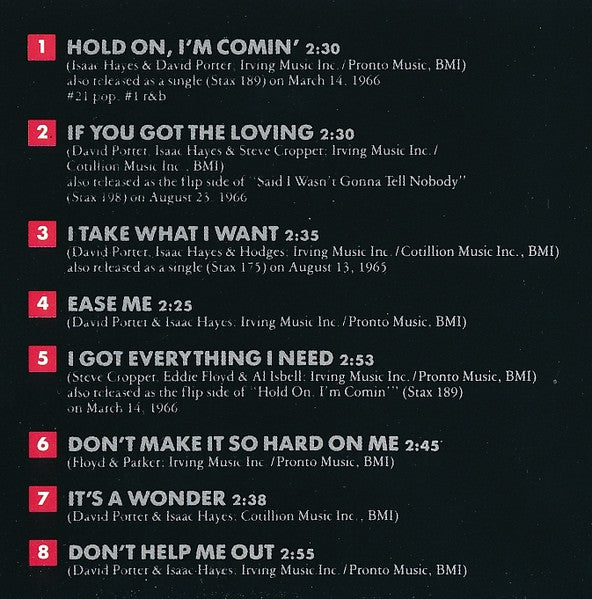 Sam & Dave : Hold On, I'm Comin' (CD, Album, RE, RM)