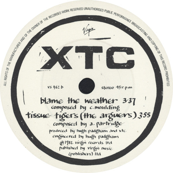XTC : Senses Working Overtime (7", EP, Single)