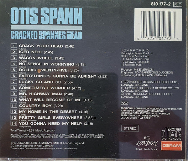 Otis Spann : Cracked Spanner Head (CD, Album)