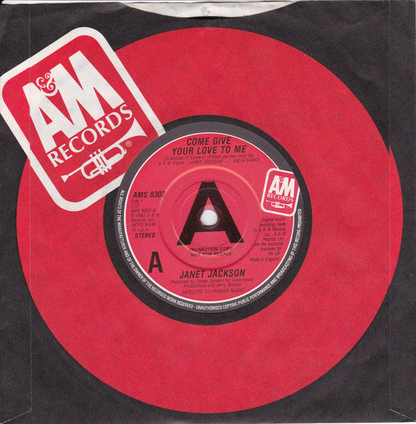 Janet Jackson : Come Give Your Love To Me (7", Single, Promo)