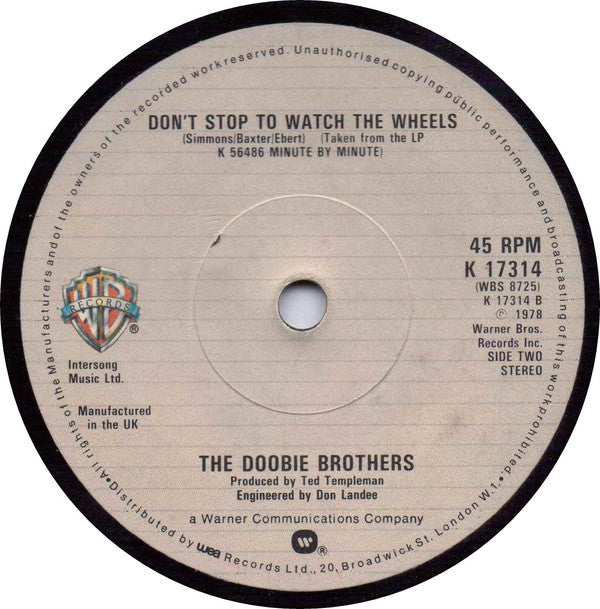 The Doobie Brothers : What A Fool Believes (7", Single)