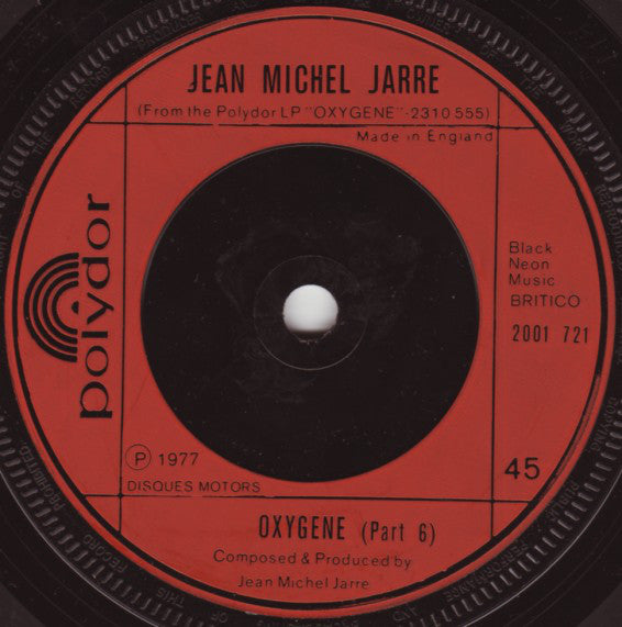 Jean-Michel Jarre : Oxygene (Part 4) (7", Single, Pic)