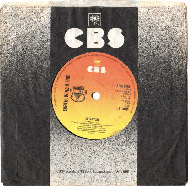 Earth, Wind & Fire : Saturday Nite (7", Single, Sol)