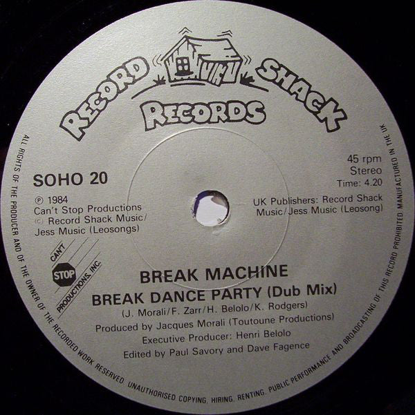 Break Machine : Break Dance Party (7", Single)