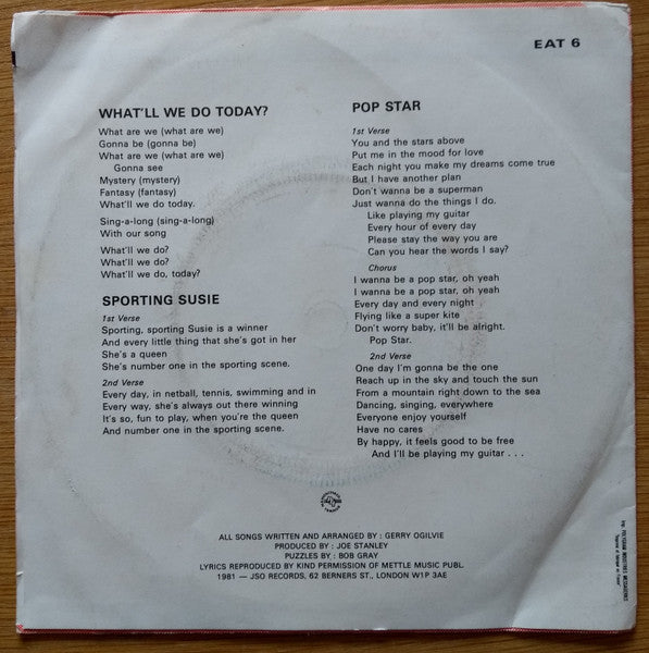 Gerry Ogilvie : What'll We Do Today (7", EP)