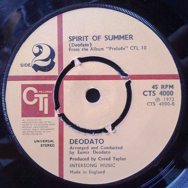 Eumir Deodato : Also Sprach Zarathustra (2001) (7", Pus)