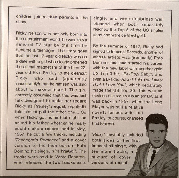 Ricky Nelson (2) : Album Seven By Rick / It's Up To You (CD, Comp, RM)