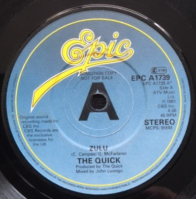 The Quick : Zulu (7", Promo)