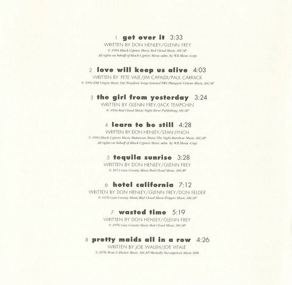 Eagles : Hell Freezes Over (CD, Album, RP, Dis)