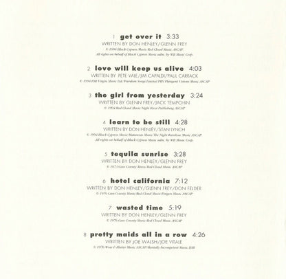 Eagles : Hell Freezes Over (CD, Album, RP, Dis)