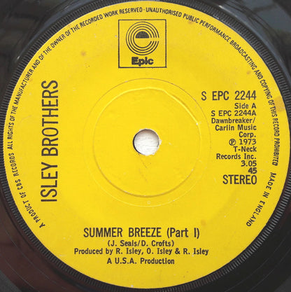 The Isley Brothers : Summer Breeze (Part I) (7", Sol)