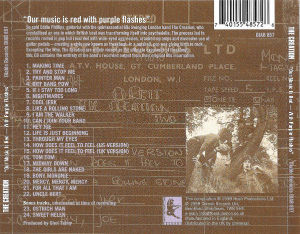 The Creation (2) : Our Music Is Red - With Purple Flashes (CD, Comp)