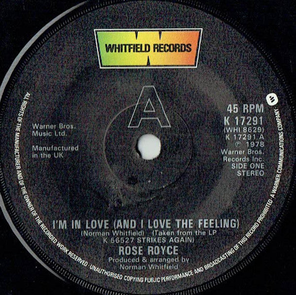 Rose Royce : I'm In Love (And I Love The Feeling) (7", Single)