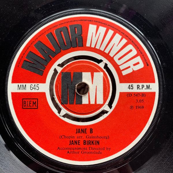 Jane Birkin & Serge Gainsbourg : Je T'aime...Moi Non Plus (7", Single, Mono, RE, RP)