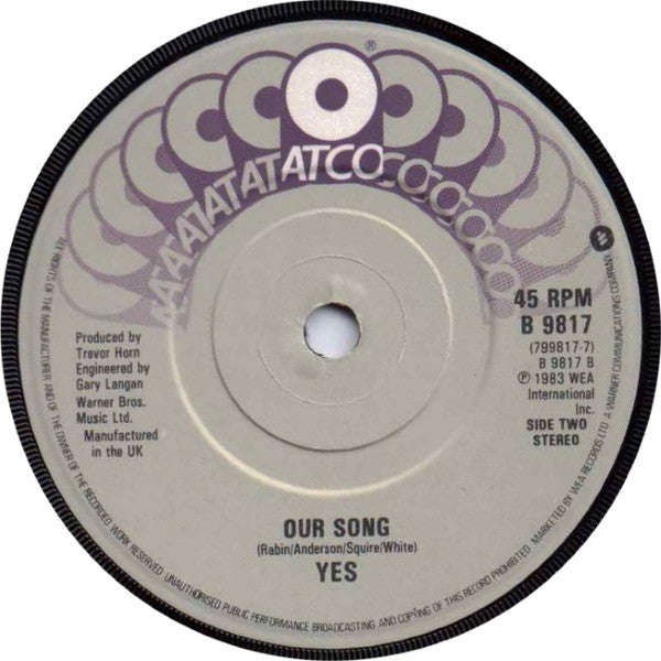 Yes : Owner Of A Lonely Heart (7", Single, Sol)