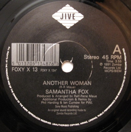 Samantha Fox : Another Woman (7", Single)