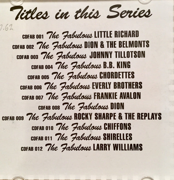 Frankie Avalon : The Fabulous Frankie Avalon (CD, Comp)