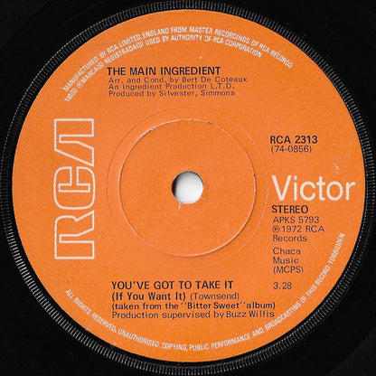 The Main Ingredient : You've Got To Take It (If You Want It) (7", Single, Sol)