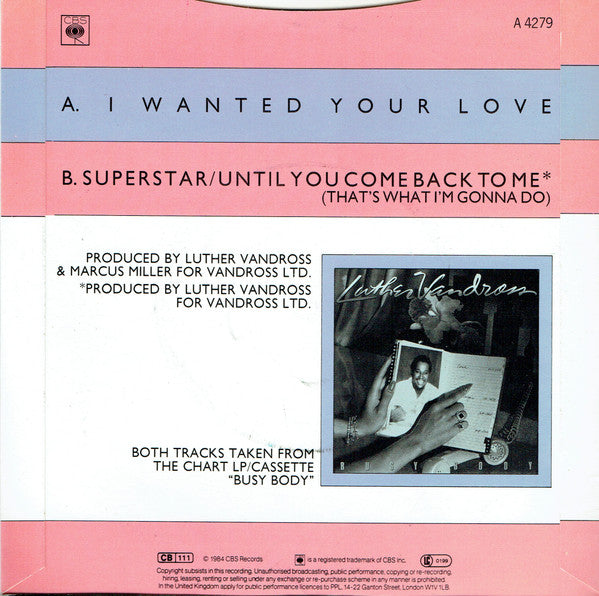 Luther Vandross : Superstar / Until You Come Back To Me (That's What I'm Gonna Do) (7", Promo, Pic)