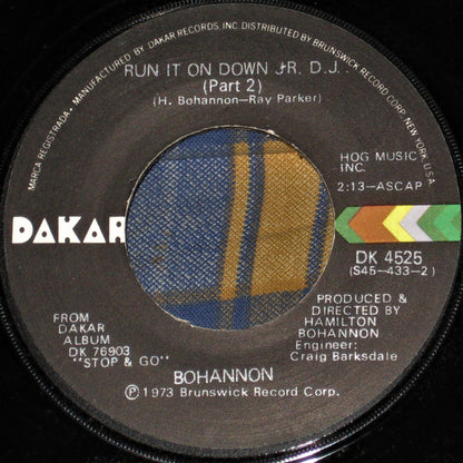 Hamilton Bohannon : Run It On Down Mr. D.J. (7")