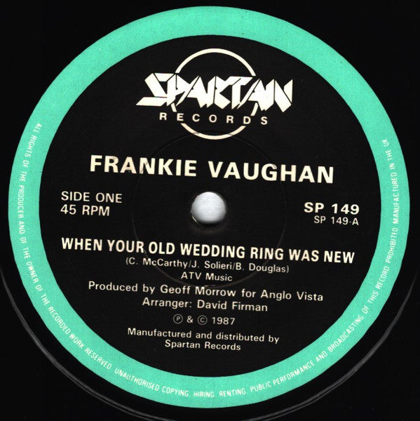 Frankie Vaughan : When Your Old Wedding Ring Was New  (7", Single)