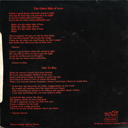 Yazoo : The Other Side Of Love (7", Single)