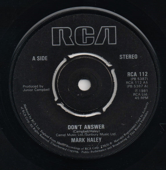 Mark Haley (5) : Don't Answer (7", Single)