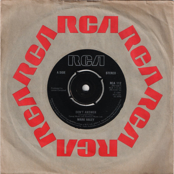 Mark Haley (5) : Don't Answer (7", Single)