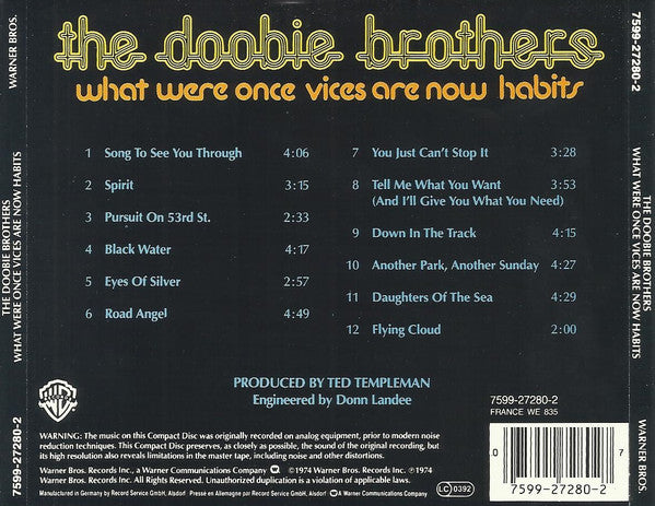 The Doobie Brothers : What Were Once Vices Are Now Habits (CD, Album, RE)
