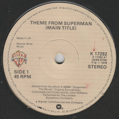 London Symphony Orchestra : Theme From Superman (Main Title) (7", Single)