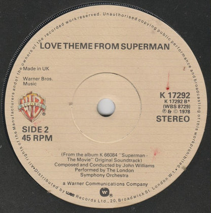London Symphony Orchestra : Theme From Superman (Main Title) (7", Single)
