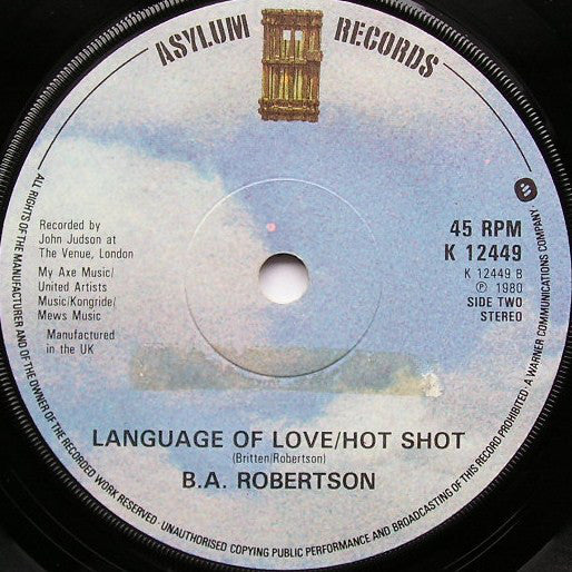 B. A. Robertson : To Be Or Not To Be (7", Single, Dam)