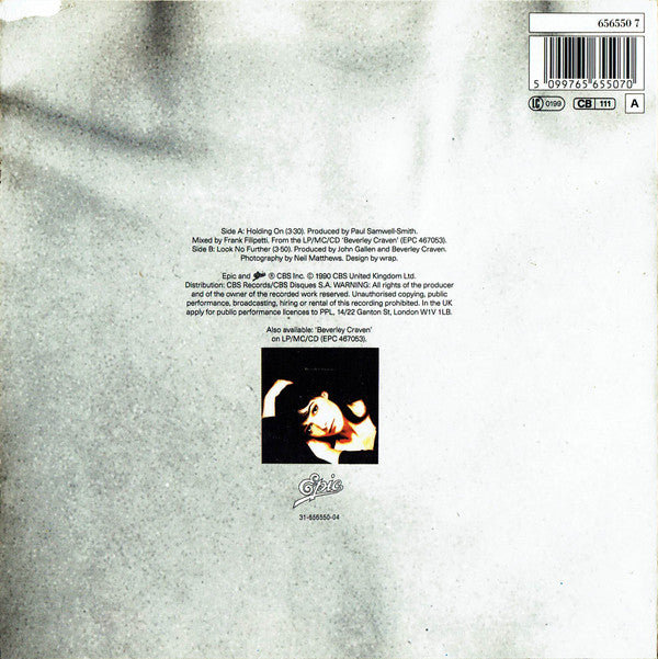 Beverley Craven : Holding On (7", Single, Whi)