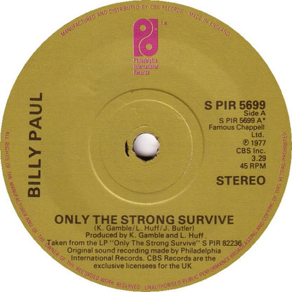 Billy Paul : Only The Strong Survive (7")