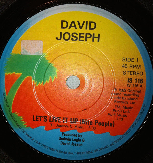 David Joseph : Let's Live It Up (Nite People) (7", Single)