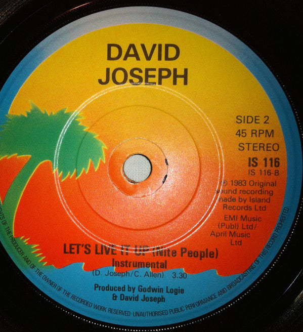 David Joseph : Let's Live It Up (Nite People) (7", Single)