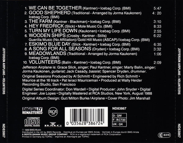 Jefferson Airplane : Volunteers (CD, Album, RE, RM, RP)