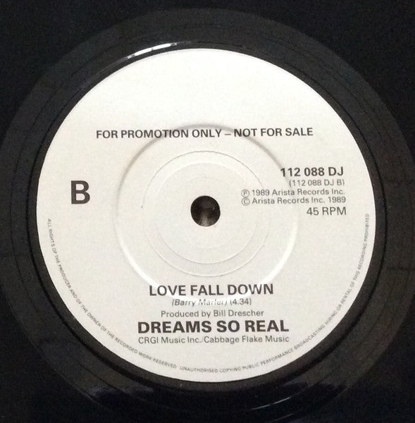 Dreams So Real : Rough Night In Jericho (7", Single, Promo)