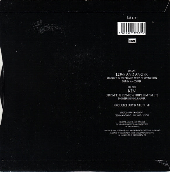 Kate Bush : Love And Anger (7", Single, Sil)
