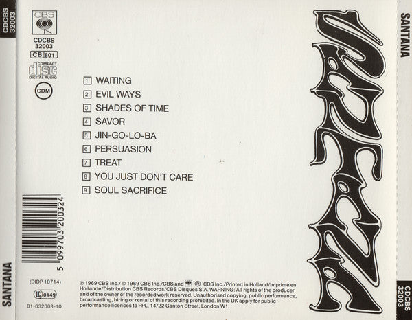 Santana : Santana (CD, Album, RE)