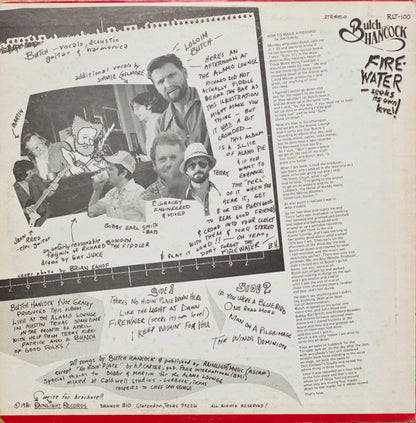 Butch Hancock : Firewater (Seeks Its Own Level) (LP, Album)