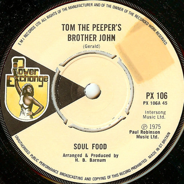 Soul Food (3) : Tom The Peeper's Brother John (7", Single)