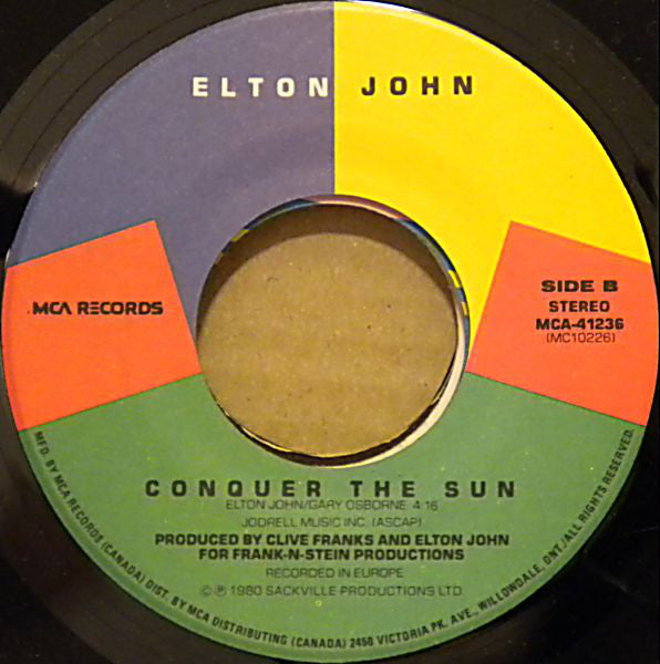 Elton John : Little Jeannie (7", Single)