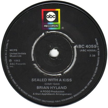 Brian Hyland : Sealed With A Kiss / Ginny Come Lately (7", Single, RE, Pus)