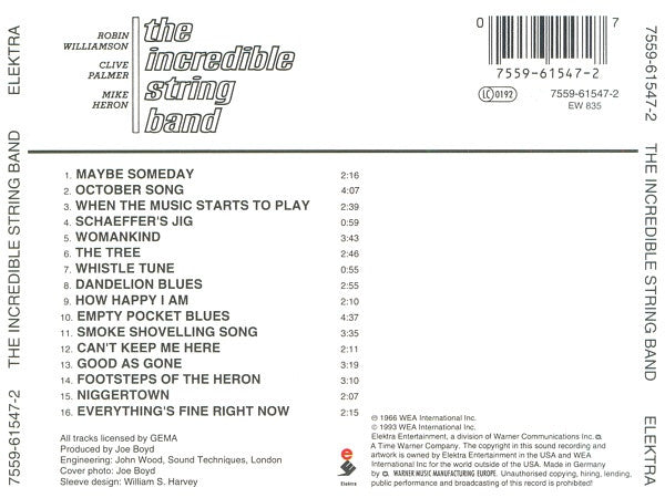 The Incredible String Band : The Incredible String Band (CD, Album, RE)