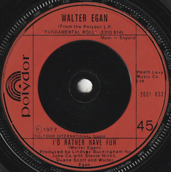 Walter Egan : Hot Summer Nights (7", Single)